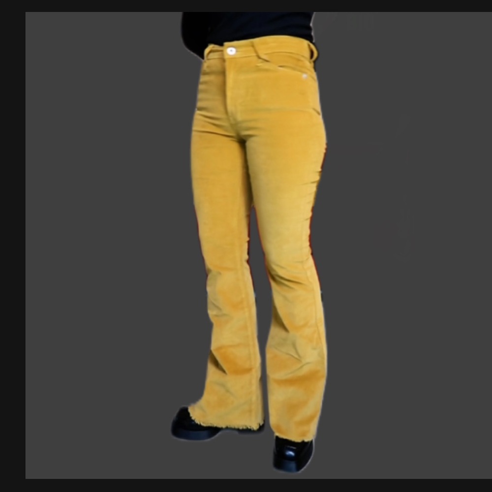 high-rise flare  tan/camel bell Botton pants